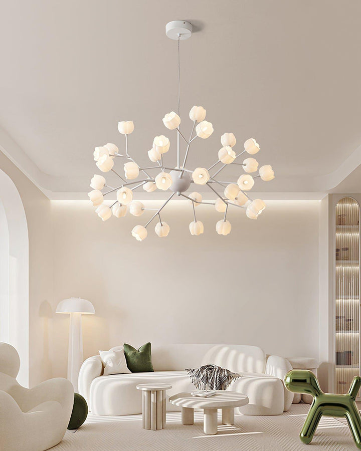 Lily Flower Chandelier | Elegant Green Floral Lighting Fixture | Vinlighting | Vinlighting