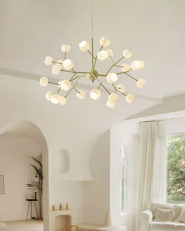 Lily Flower Chandelier | Elegant Green Floral Lighting Fixture | Vinlighting | Vinlighting