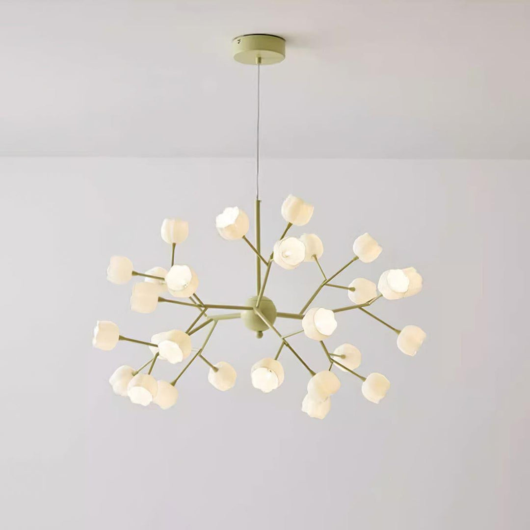 Lily Flower Chandelier | Elegant Green Floral Lighting Fixture | Vinlighting | Vinlighting