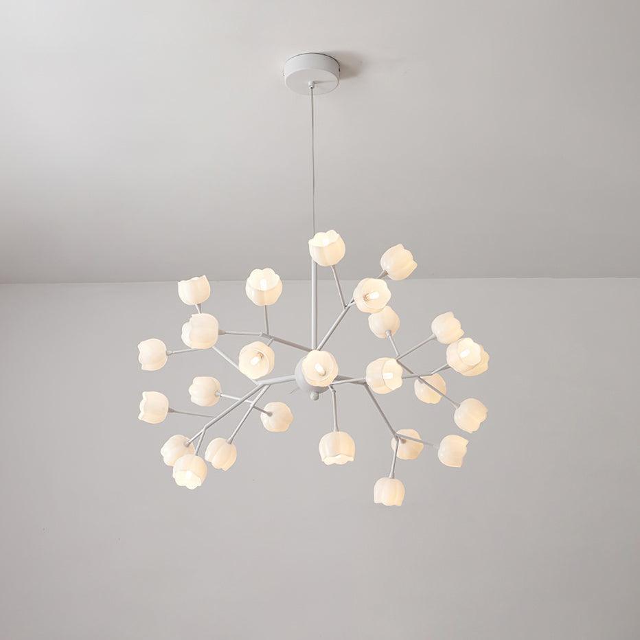 Lily Flower Chandelier | Elegant Green Floral Lighting Fixture | Vinlighting | Vinlighting