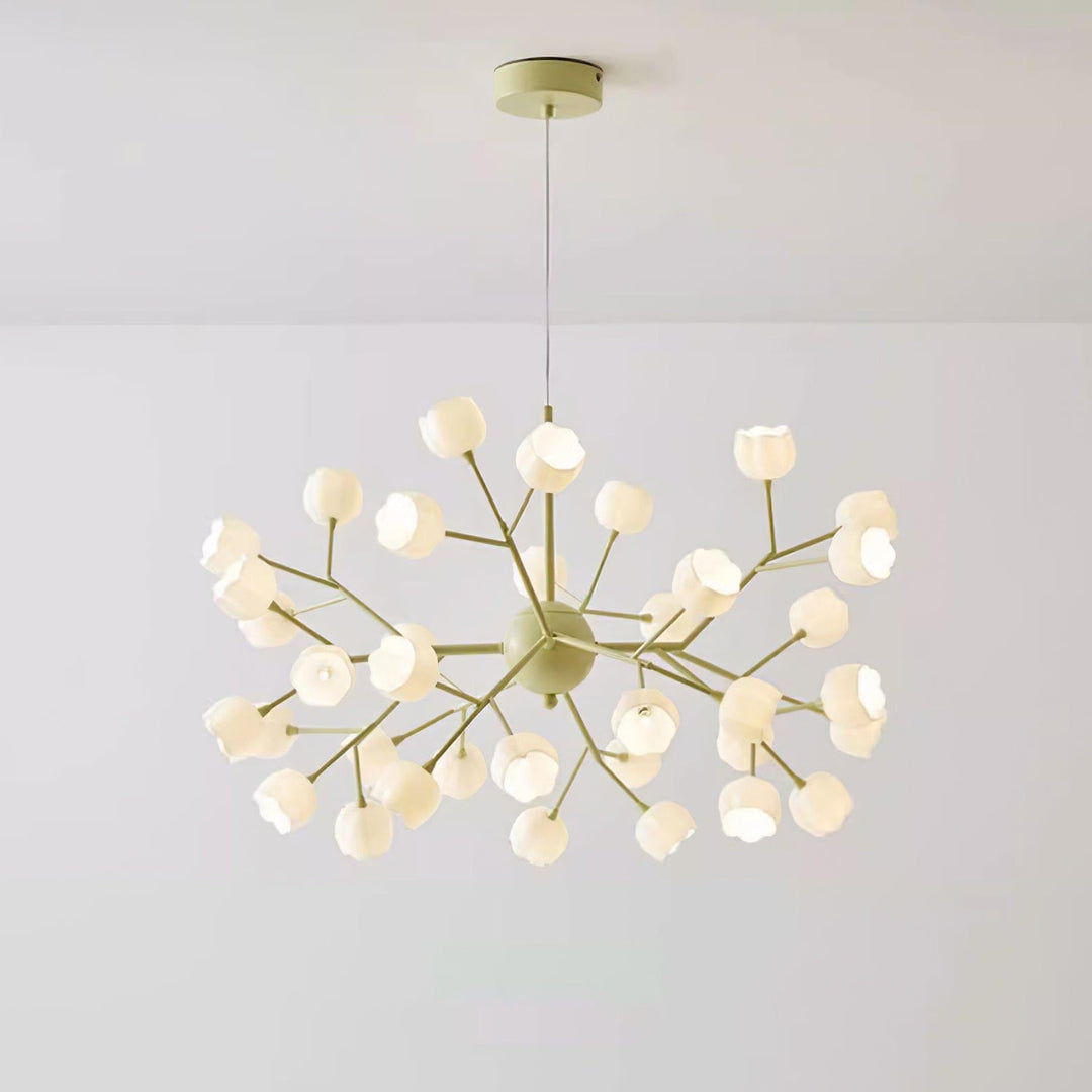 Lily Flower Chandelier | Elegant Green Floral Lighting Fixture | Vinlighting | Vinlighting