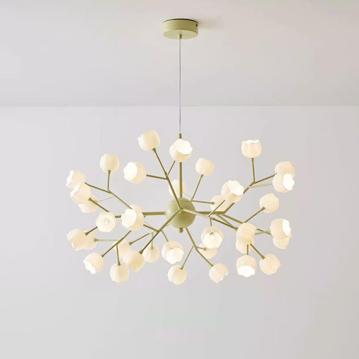 Lily Flower Chandelier | Elegant Green Floral Lighting Fixture | Vinlighting | Vinlighting