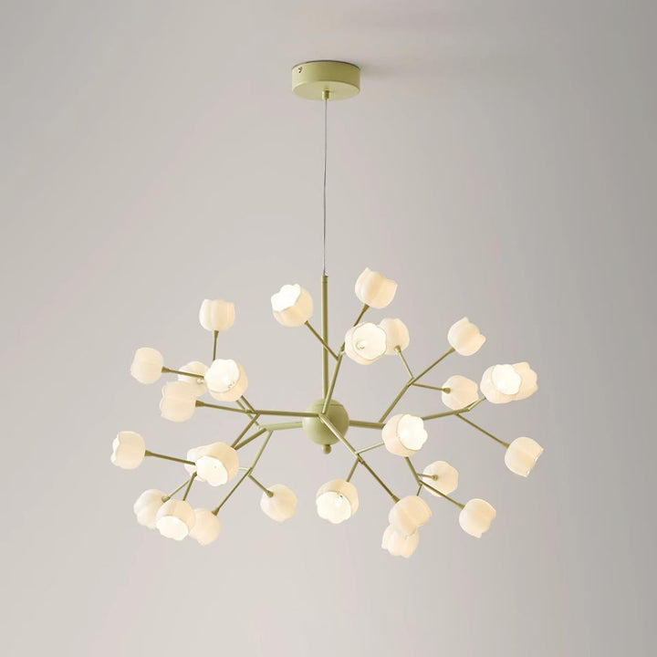 Lily Flower Chandelier | Elegant Green Floral Lighting Fixture | Vinlighting | Vinlighting