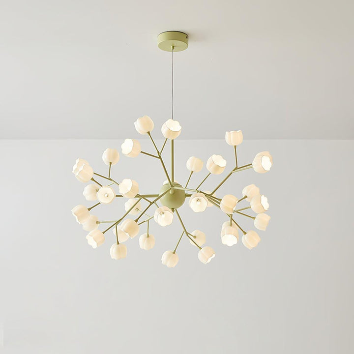 Lily Flower Chandelier | Elegant Green Floral Lighting Fixture | Vinlighting | Vinlighting