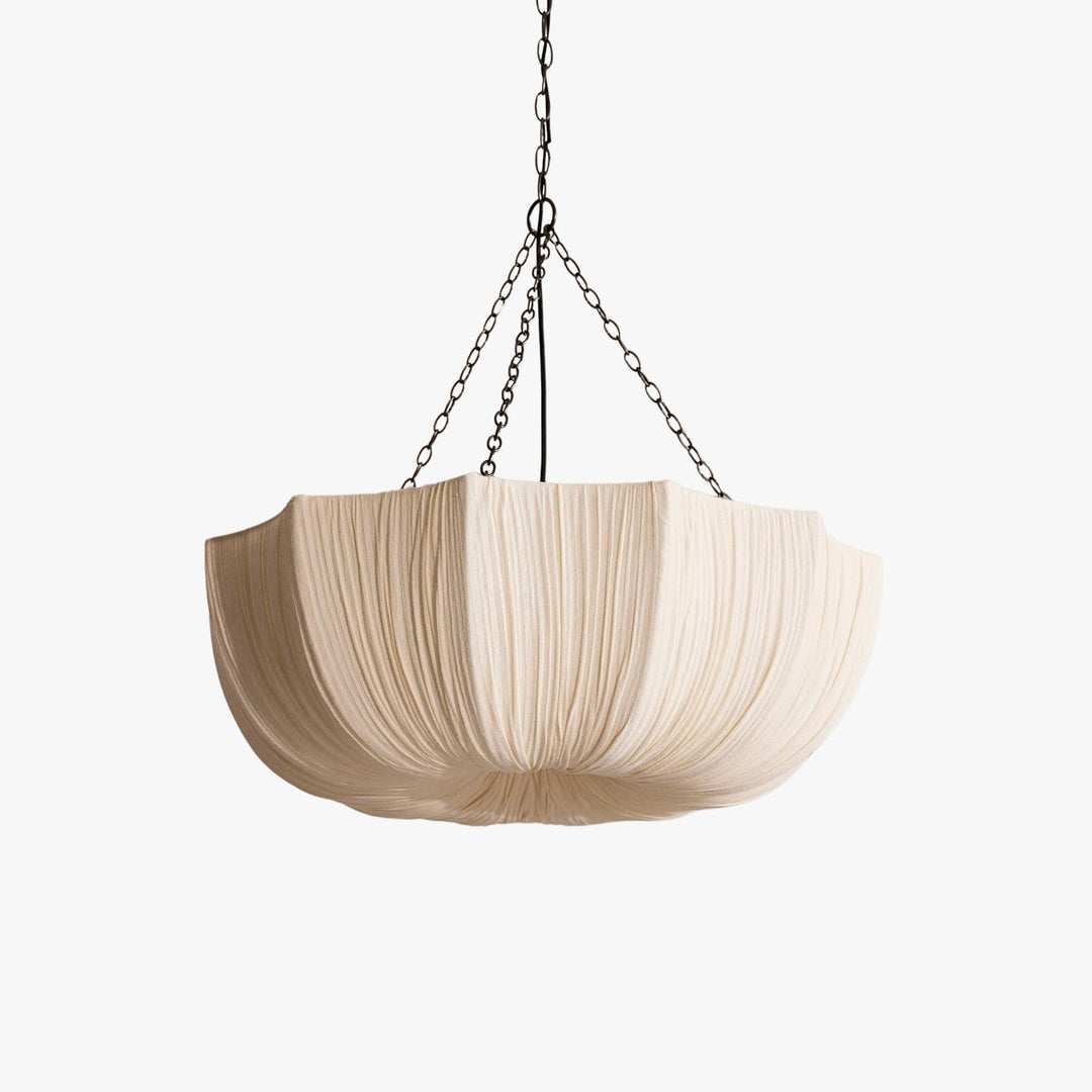 Liora Pendant Light – White Fabric Pendant for Dining & Bedroom