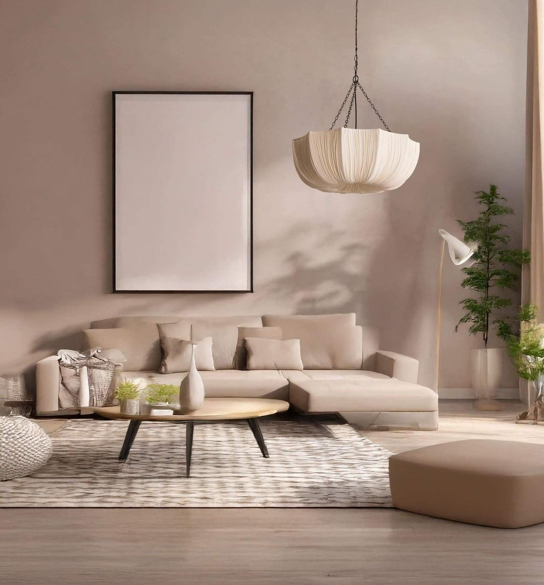 Liora Pendant Light – White Fabric Pendant for Dining & Bedroom