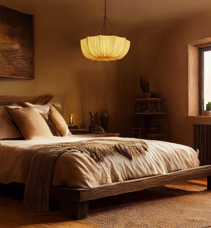 Liora Pendant Light – White Fabric Pendant for Dining & Bedroom