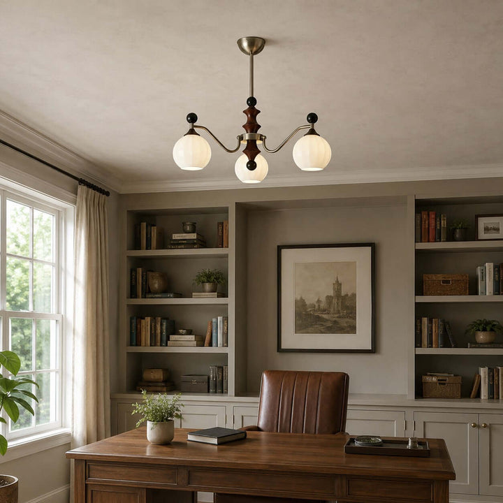 Lioren Mid Century Retro Glass Chandelier Dining Room Light | Vinlighting