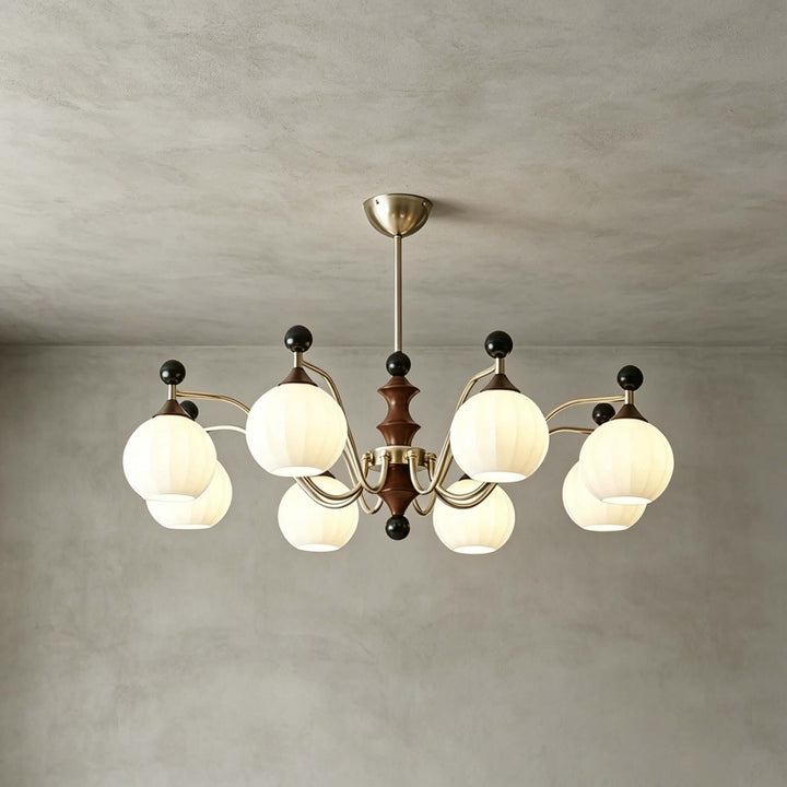Lioren Mid Century Retro Glass Chandelier Dining Room Light | Vinlighting