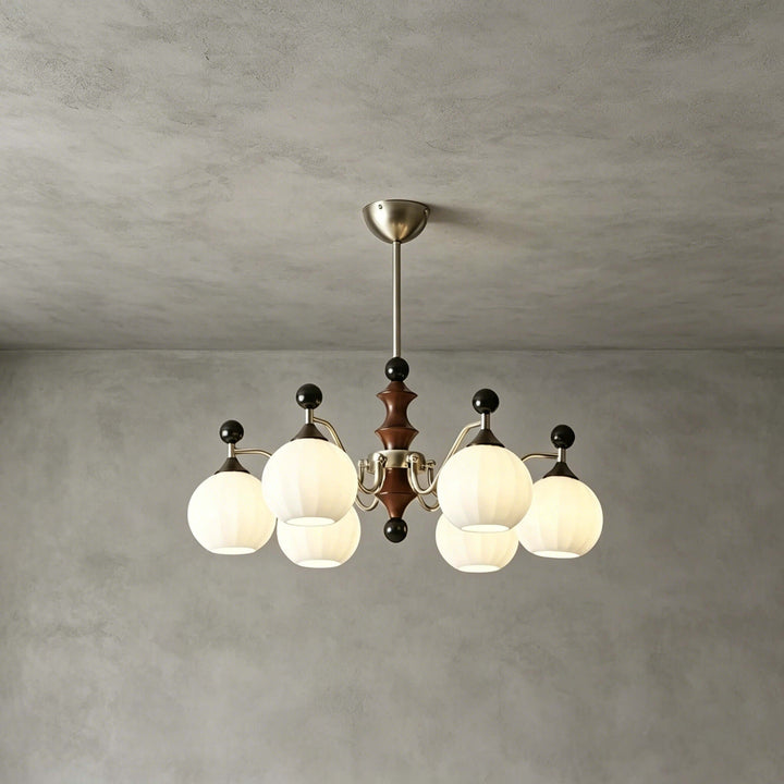 Lioren Mid Century Retro Glass Chandelier Dining Room Light | Vinlighting