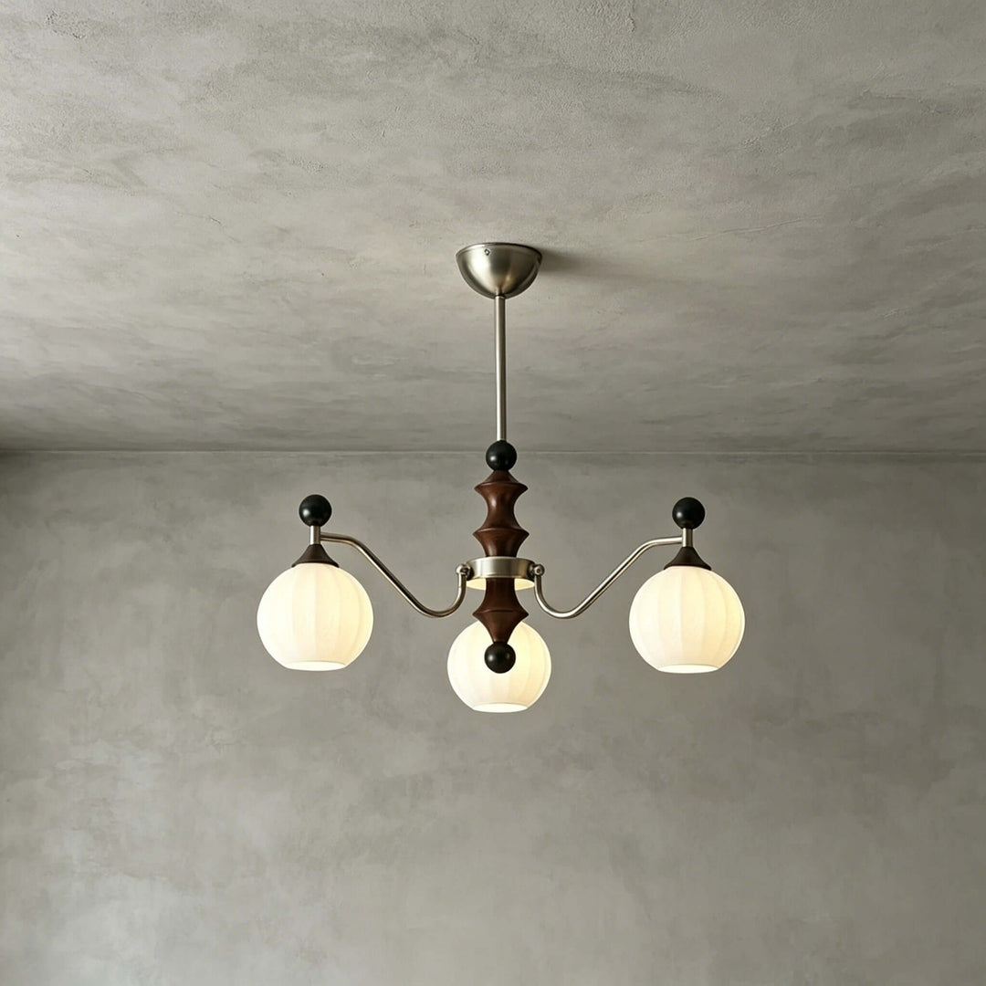Lioren Mid Century Retro Glass Chandelier Dining Room Light | Vinlighting