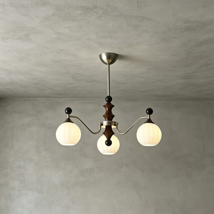 Lioren Mid Century Retro Glass Chandelier Dining Room Light | Vinlighting