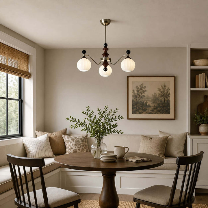 Lioren Mid Century Retro Glass Chandelier Dining Room Light | Vinlighting