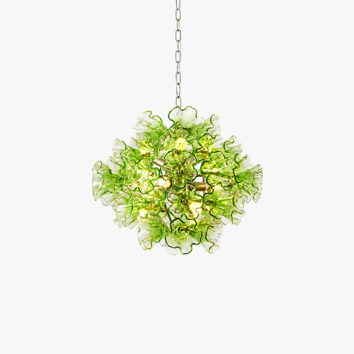 Liravelle Chandelier | Mid Century Green Glass Chandelier