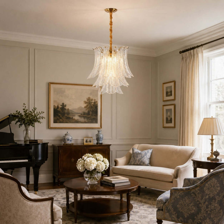 Loravia Chandelier | Modern Glass Chandelier for Living Room