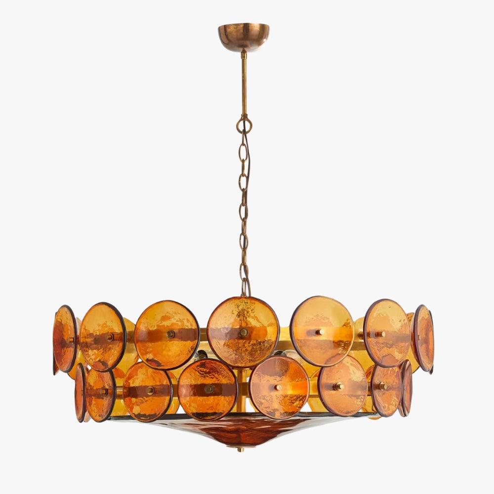 Lorenzo Chandelier – Vintage Orange Glass & Bronze Finish Lighting | Vinlighting | Vinlighting
