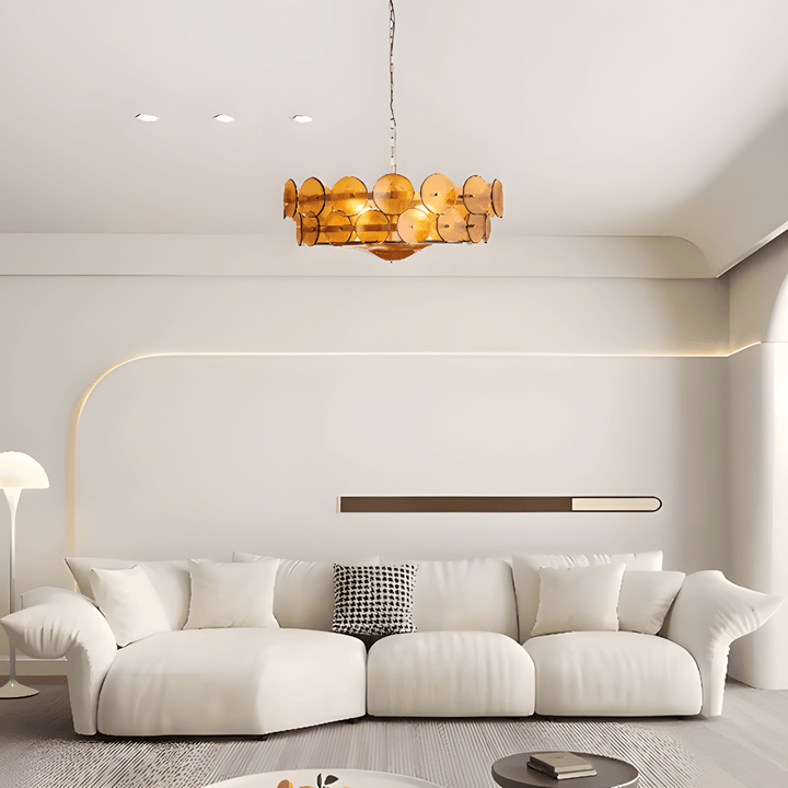 Lorenzo Chandelier – Vintage Orange Glass & Bronze Finish Lighting | Vinlighting | Vinlighting