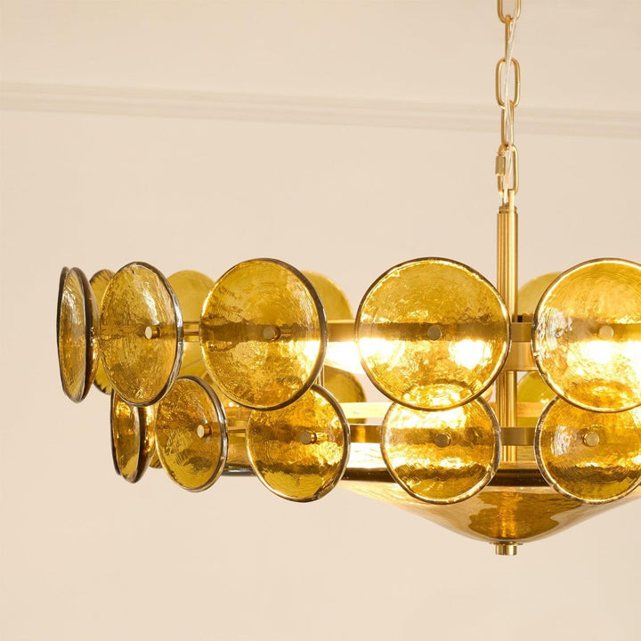 Lorenzo Chandelier – Vintage Orange Glass & Bronze Finish Lighting | Vinlighting | Vinlighting