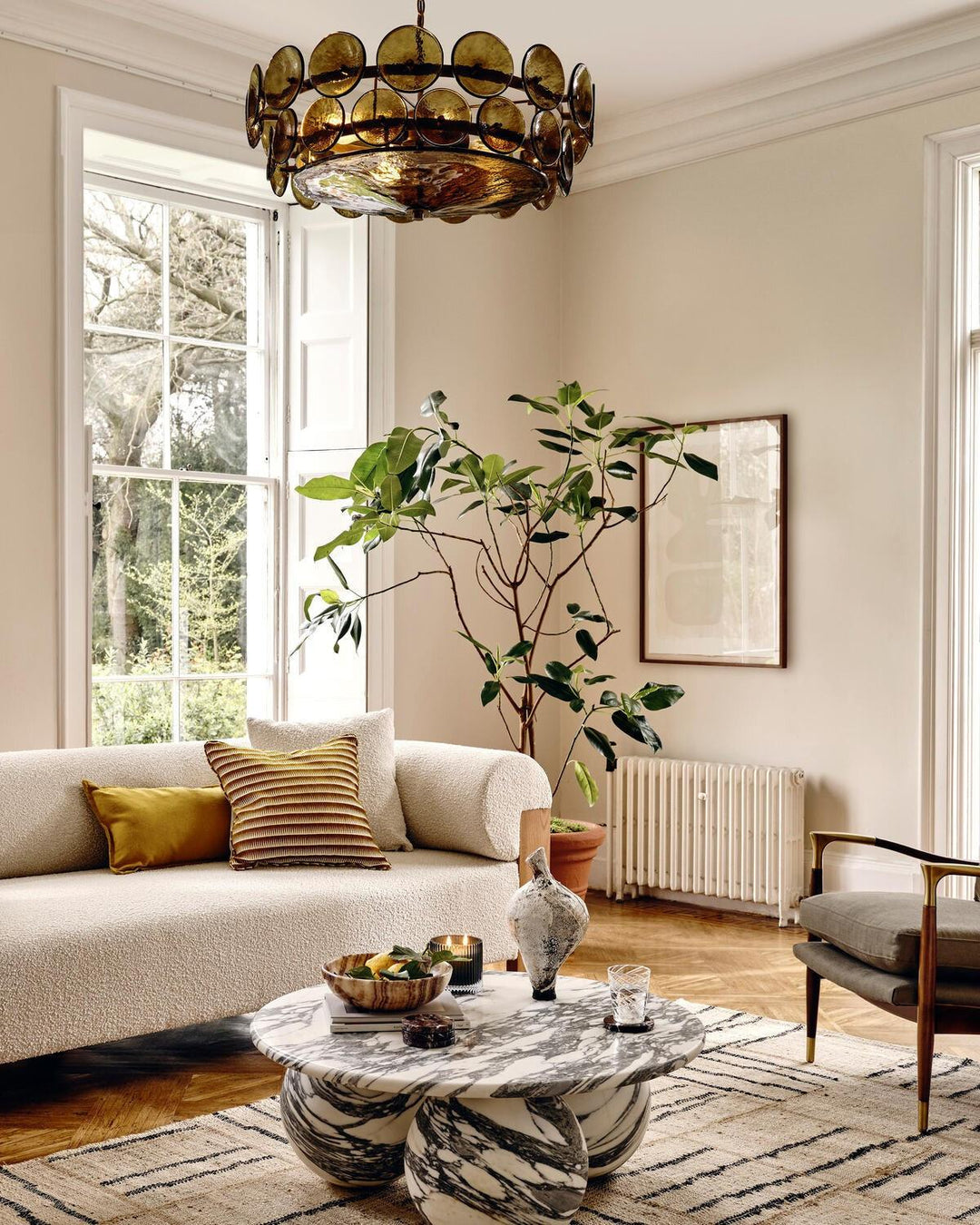Lorenzo Chandelier – Vintage Orange Glass & Bronze Finish Lighting | Vinlighting | Vinlighting