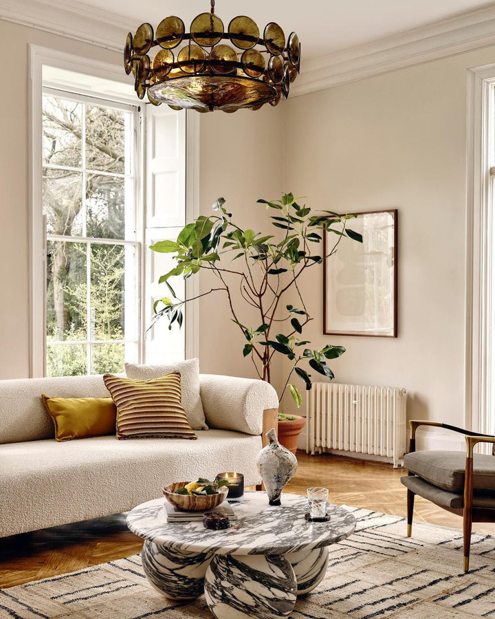 Lorenzo Chandelier – Vintage Orange Glass & Bronze Finish Lighting | Vinlighting | Vinlighting