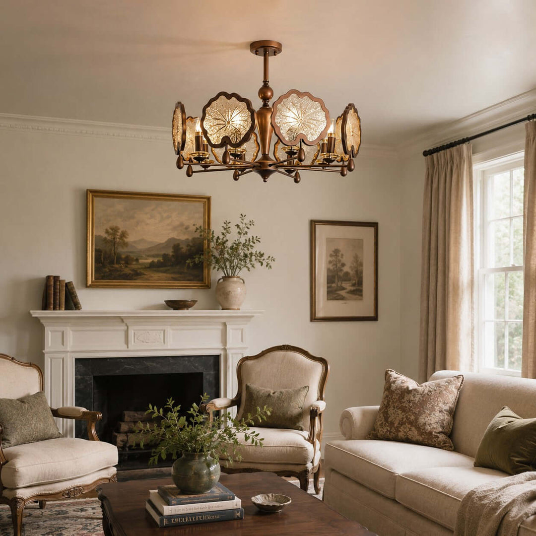 Lorian Chandelier - Vintage Glass Chandelier for Dining Room | Vinlighting