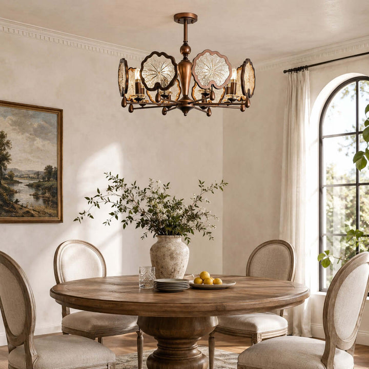 Lorian Chandelier - Vintage Glass Chandelier for Dining Room | Vinlighting