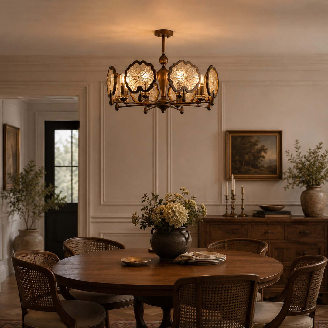 Lorian Chandelier - Vintage Glass Chandelier for Dining Room | Vinlighting