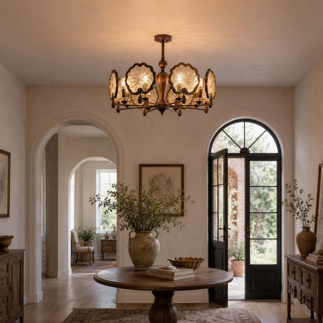 Lorian Chandelier - Vintage Glass Chandelier for Dining Room | Vinlighting