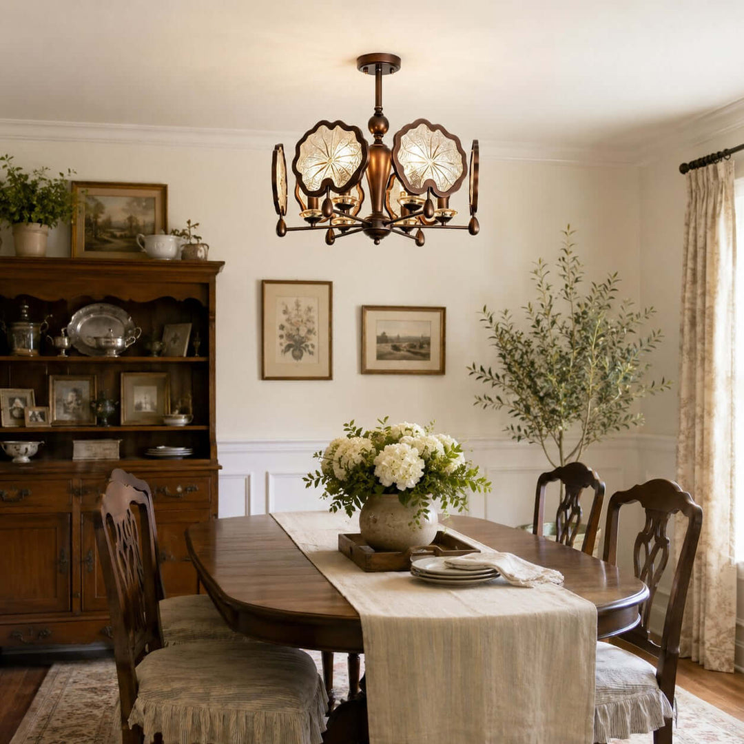 Lorian Chandelier - Vintage Glass Chandelier for Dining Room | Vinlighting