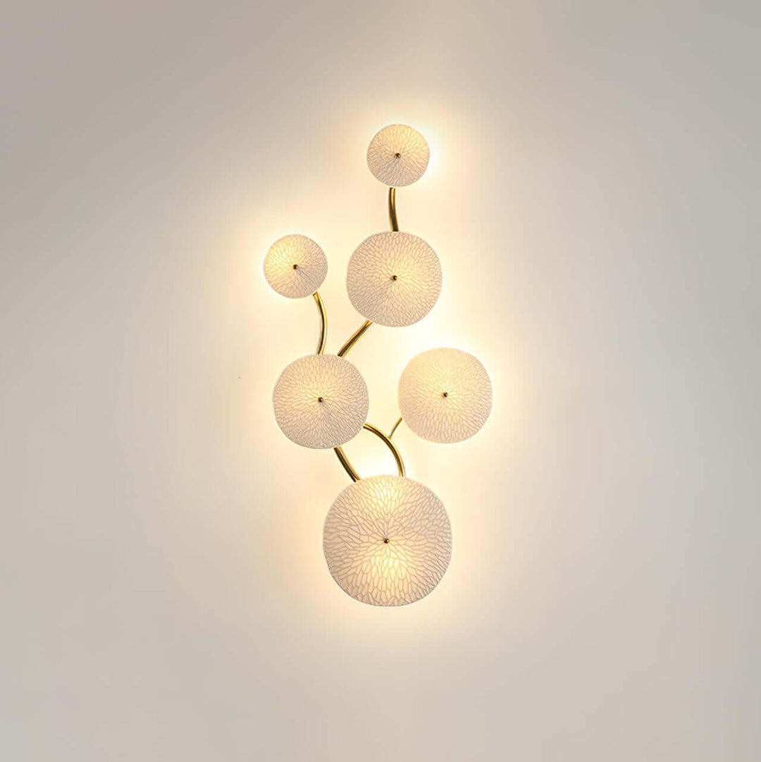 Lotus Leaf Wall Lamp – Cream Creative Ceramic Wall Decoration