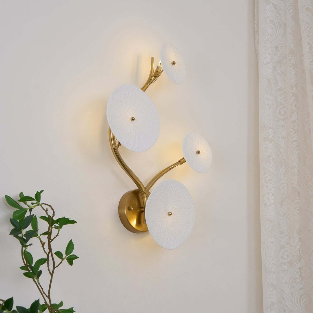 Lotus Leaf Wall Lamp – Cream Creative Ceramic Wall Decoration