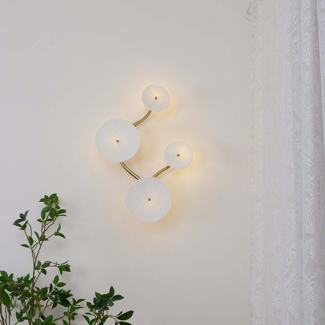 Lotus Leaf Wall Lamp – Cream Creative Ceramic Wall Decoration