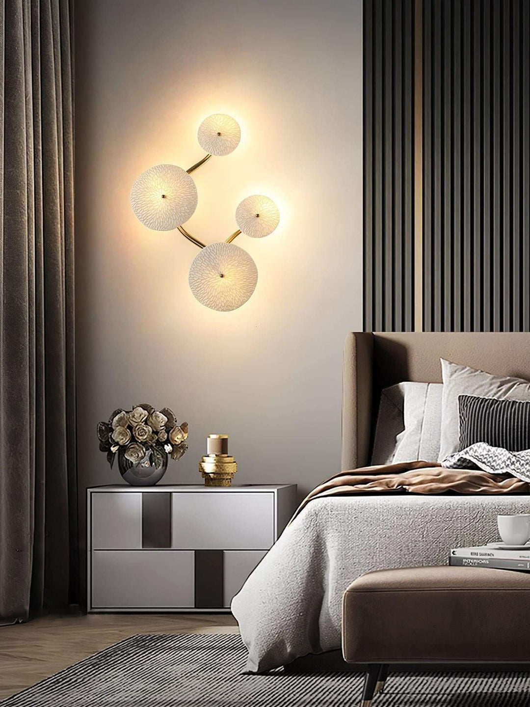 Lotus Leaf Wall Lamp – Cream Creative Ceramic Wall Decoration