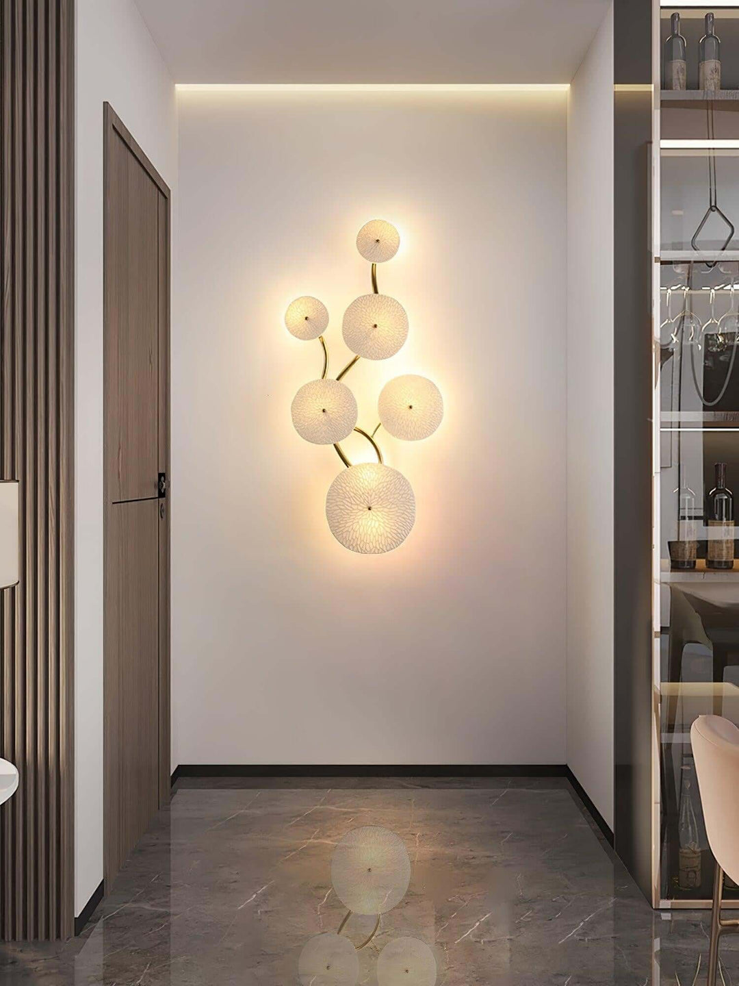 Lotus Leaf Wall Lamp – Cream Creative Ceramic Wall Decoration