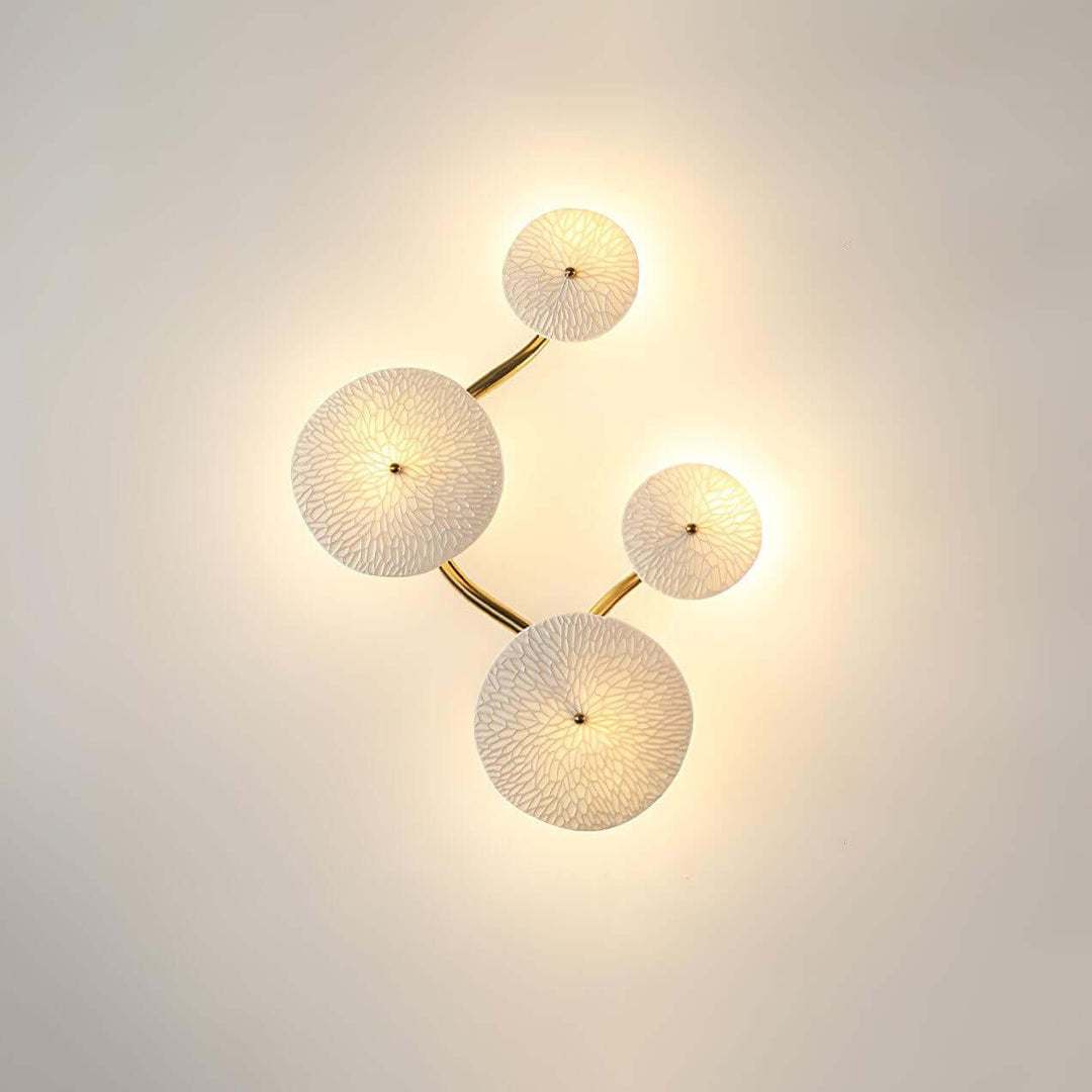 Lotus Leaf Wall Lamp – Cream Creative Ceramic Wall Decoration