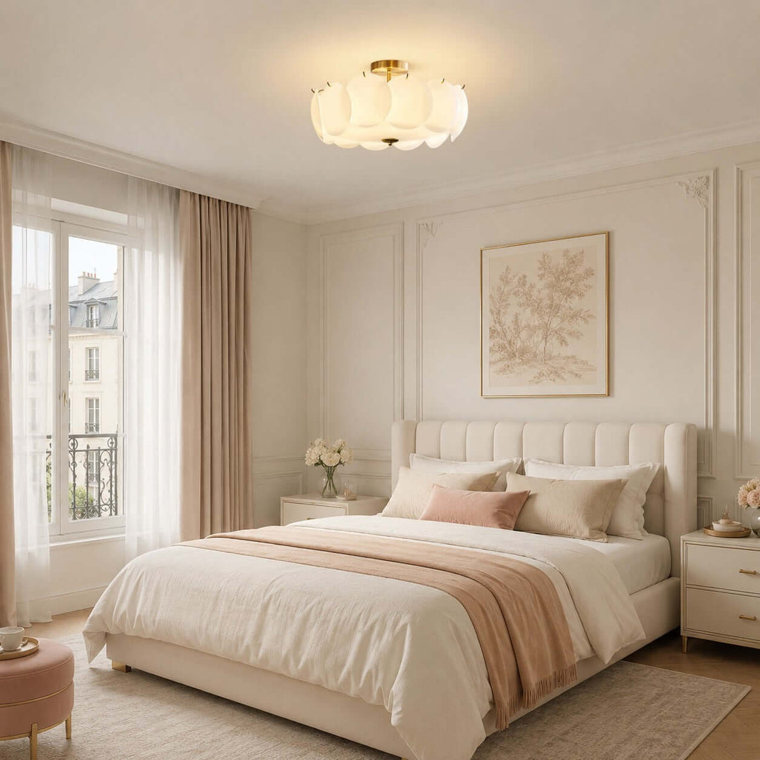 Lucerne Ceiling Light – French Bedroom Glass Ceiling Lamp | Vinlighting