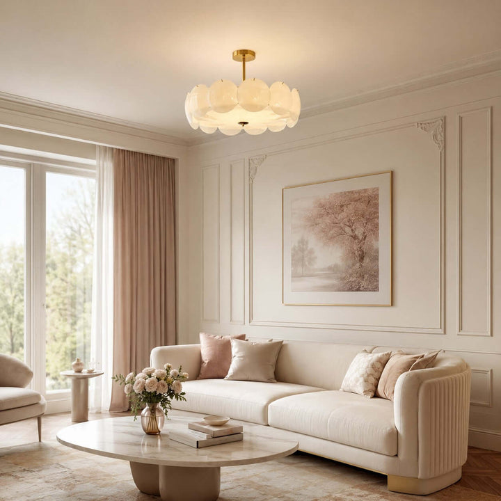 Lucerne Chandelier B – French Glass Dining Room Chandelier Lamp | Vinlighting