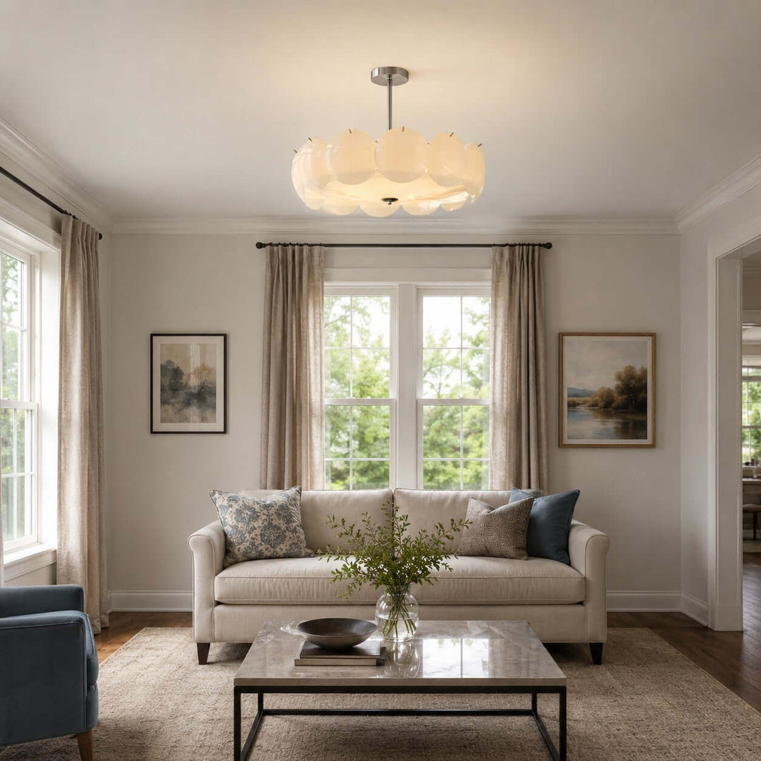 Lucerne Chandelier B – French Glass Dining Room Chandelier Lamp | Vinlighting