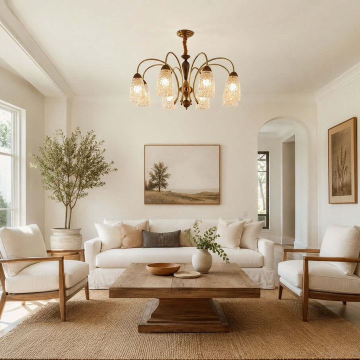 Lucian Chandelier - French Vintage Dining Room Glass Light Fixture | Vinlighting