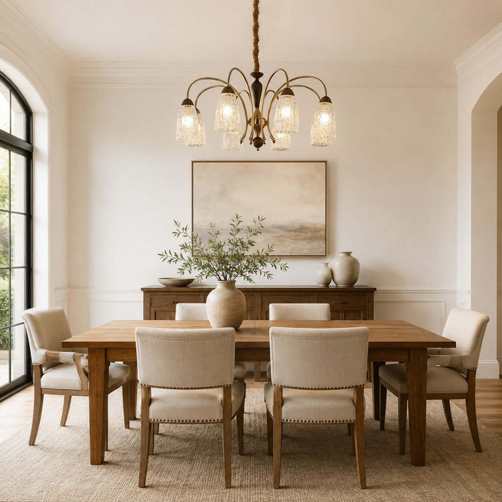 Lucian Chandelier - French Vintage Dining Room Glass Light Fixture | Vinlighting