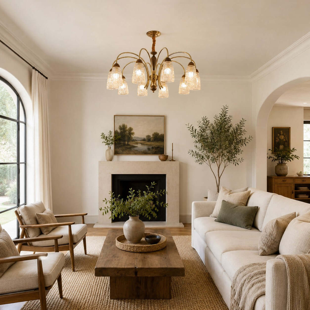 Lucian Chandelier - French Vintage Dining Room Glass Light Fixture | Vinlighting