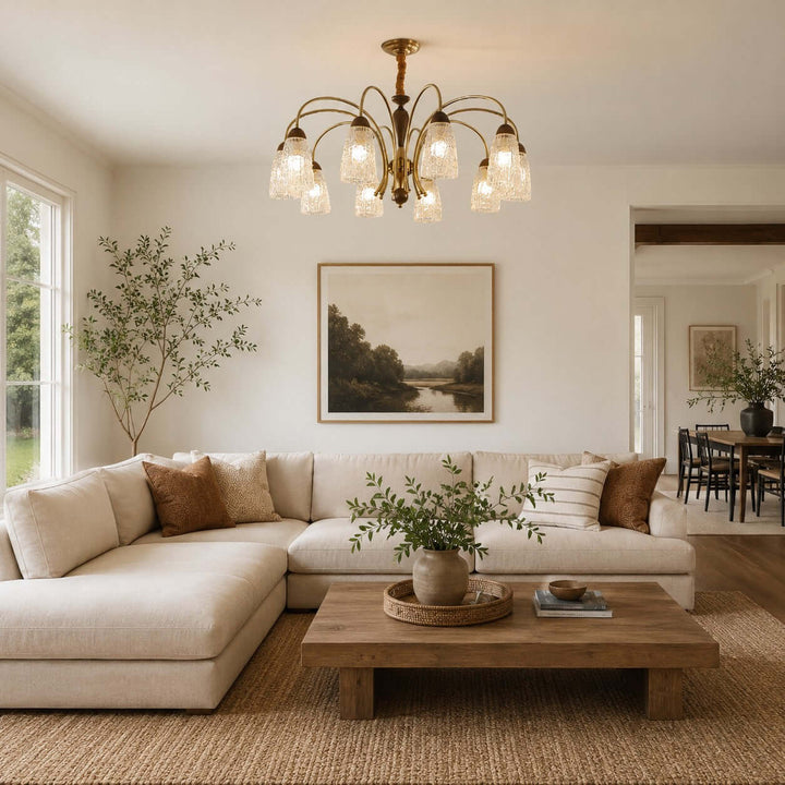 Lucian Chandelier - French Vintage Dining Room Glass Light Fixture | Vinlighting