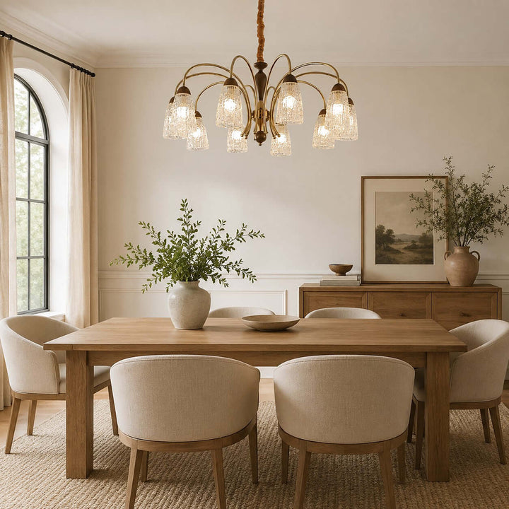 Lucian Chandelier - French Vintage Dining Room Glass Light Fixture | Vinlighting