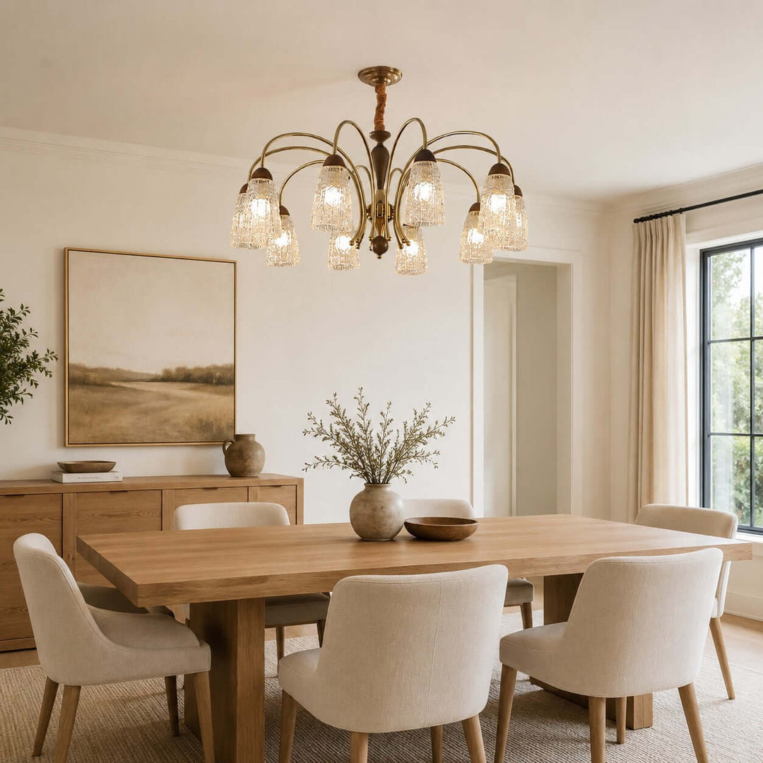 Lucian Chandelier - French Vintage Dining Room Glass Light Fixture | Vinlighting