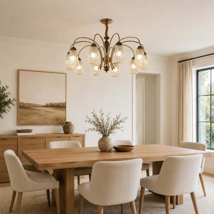 Lucian Chandelier - French Vintage Dining Room Glass Light Fixture | Vinlighting