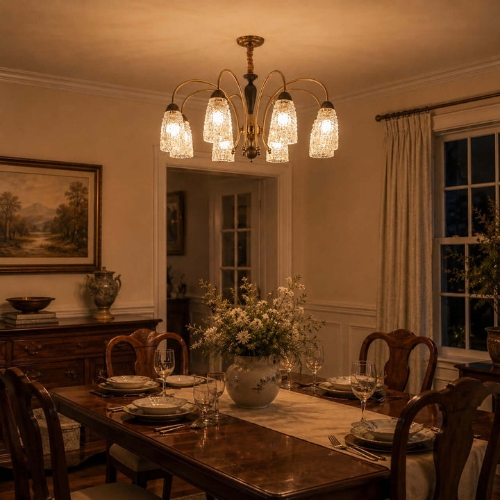Lucian Chandelier - French Vintage Dining Room Glass Light Fixture | Vinlighting