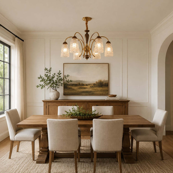 Lucian Chandelier - French Vintage Dining Room Glass Light Fixture | Vinlighting