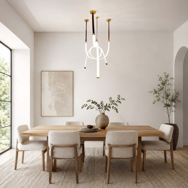 Leather Strap LED Tube Pendant Light for Stairwells | Vinlighting