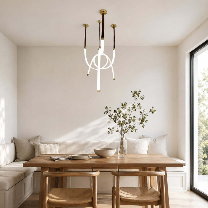 Leather Strap LED Tube Pendant Light for Stairwells | Vinlighting