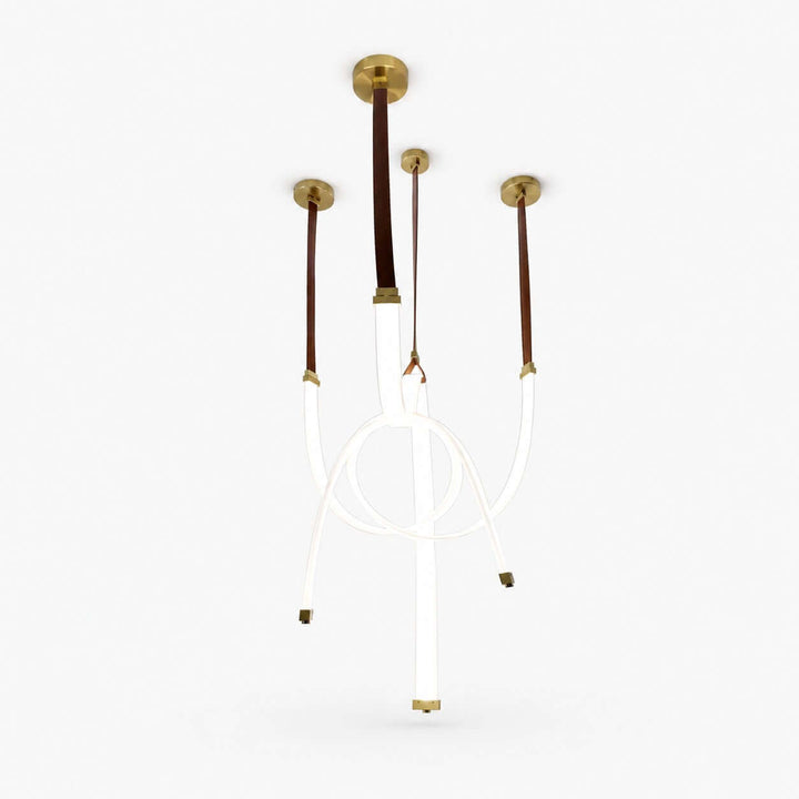 Leather Strap LED Tube Pendant Light for Stairwells | Vinlighting